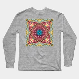 hair mandala with a rainbow a star and hearts Long Sleeve T-Shirt